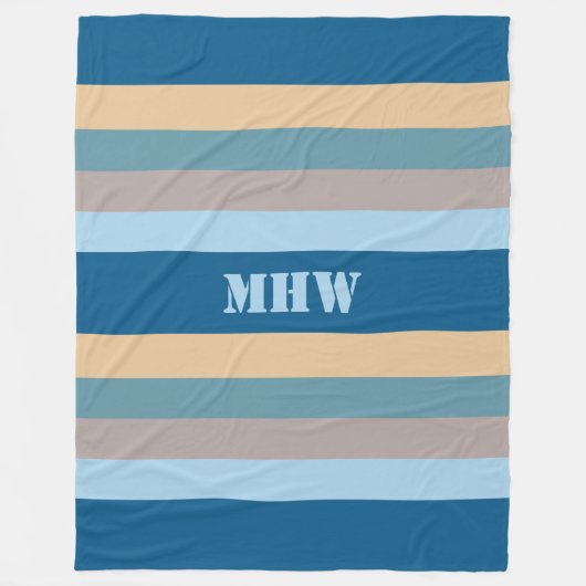 モノグ航海のストライプラムカスタムフリースブランケット フリースブランケット (正面)