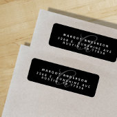 モノゴラムシック |黒スタイリッシュ色 |差出人住所 ラベル