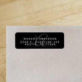 モノゴラムシック |黒スタイリッシュ色 |差出人住所 ラベル