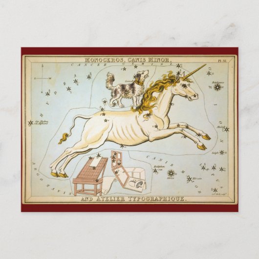 モノセロス、カニスマナー、アトリエのタイポグラフィ ポストカード (正面)