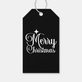 モノトーンで洗練されたクリスマスの贈り物 ギフトタグ
