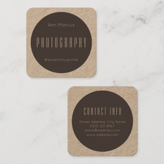 モノトーンのでモダンで幾何学的なスタイルの技術 スクエア名刺 (正面/裏面)