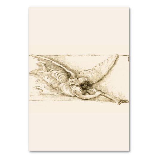 モノトーンのなトランペットとのヴィンテージの天使 テーブルナンバー (正面)