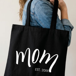 モノトーンのエレガントなMom Establishedデザイン トートバッグ