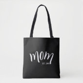 モノトーンのエレガントなMom Establishedデザイン トートバッグ (正面)