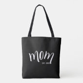 モノトーンのエレガントなMom Establishedデザイン トートバッグ (裏面)