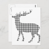 モノトーンのクラシック鹿 ポストカード (正面/裏面)