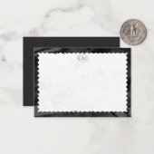 モノトーンのボーダー モノグラム メモカード ノートカード (正面/裏面インサイチュ)