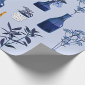 モノトーンのモダン花瓶とポット ラッピングペーパー (角)