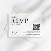 モノトーンの結婚式出欠確認カード ブラック&ホワイト 出欠カード