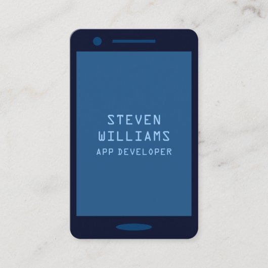 モノトーンの色頭が切れるフェイク電話 名刺 (正面)