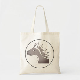 モノトーンの馬イラスト｜風に流れるような優雅さと力強さを兼ね備えた トートバッグ