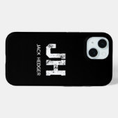 モノトーンシンプルなイニシャルモノグラム ブラック Case-Mate iPhoneケース (裏面 (横))