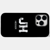 モノトーンシンプルなイニシャルモノグラム ブラック Case-Mate iPhoneケース (裏面 (横))