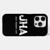 モノトーンシンプルなイニシャル三文字モノグラム Case-Mate iPhoneケース (裏面 (横))