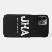 モノトーンスタイル 三文字イニシャル モノグラム ブラック Case-Mate iPhoneケース (裏面(横))