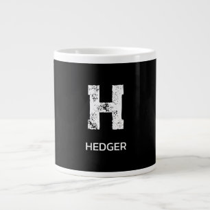 モノトーンモノグラム ブラック ジャンボコーヒーマグカップ