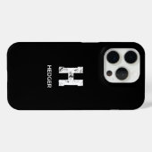 モノトーンモノグラム ブラック Case-Mate iPhoneケース (裏面 (横))