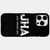 モノトーンモノグラム 名前イニシャル 白黒 Case-Mate iPhoneケース (裏面 (横))