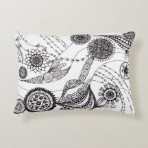 モノトーン光学錯視デザインビーズンピロー