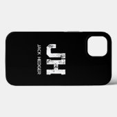 モノトーン シンプルなイニシャル モノグラム ブラック Case-Mate iPhoneケース (裏面 (横))