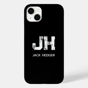 モノトーン シンプルなイニシャル モノグラム ブラック Case-Mate iPhone 14 PLUSケース