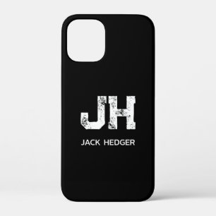 モノトーン シンプルなイニシャル モノグラム ブラック iPhone 12 MINI ケース