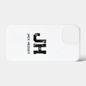 モノトーン シンプルなイニシャル モノグラム 白 Case-Mate iPhoneケース (裏面 (横))