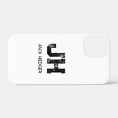 モノトーン シンプルなイニシャル モノグラム 白 Case-Mate iPhoneケース (裏面 (横))