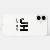 モノトーン シンプルなイニシャル モノグラム 白 Case-Mate iPhoneケース (裏面 (横))