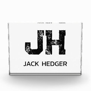 モノトーン シンプルなイニシャル 二文字のモノグラム フォトブロック