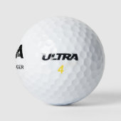 モノトーン シンプルな3文字のモノグラム 名前 白 ゴルフボール (ロゴ)