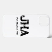 モノトーン シンプルな3文字のモノグラム 名前 白 Case-Mate iPhoneケース (裏面 (横))