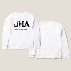 モノトーン シンプルな3文字モノグラム 白 トライブレンドTシャツ