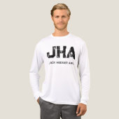 モノトーン シンプルな3文字モノグラム 白 トライブレンドTシャツ (正面全体)