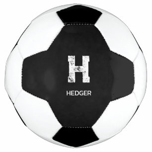モノトーン シンプル モノグラム ブラック サッカーボール