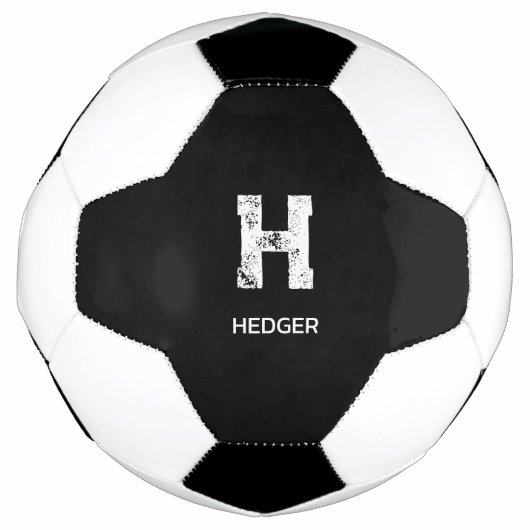 モノトーン シンプル モノグラム ブラック サッカーボール (正面)