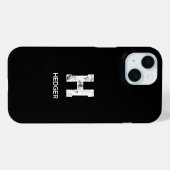 モノトーン シンプル モノグラム ブラック Case-Mate iPhoneケース (裏面 (横))