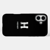 モノトーン シンプル モノグラム ブラック Case-Mate iPhoneケース (裏面 (横))