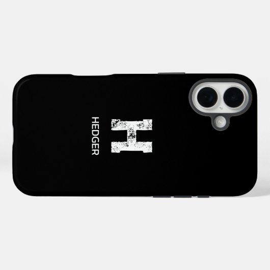 モノトーン シンプル モノグラム ブラック Case-Mate iPhoneケース (裏面 (横))
