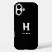 モノトーン シンプル モノグラム ブラック Case-Mate iPhoneケース (裏面)