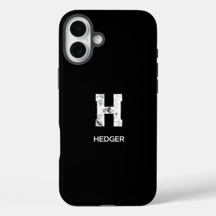 モノトーン シンプル モノグラム ブラック iPhone 16 PLUSケース