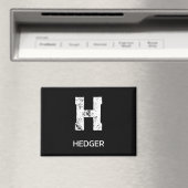 モノトーン シンプル モノグラム 名前イニシャル ブラック マグネット (インサイチュ (食洗機))