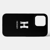 モノトーン シンプル モノグラム 名前イニシャル ブラック Case-Mate iPhoneケース (裏面 (横))