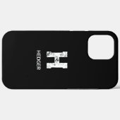 モノトーン シンプル モノグラム 名前イニシャル ブラック Case-Mate iPhoneケース (裏面 (横))