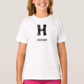 モノトーン シンプル モノグラム 名前イニシャル 白 Tシャツ (正面)