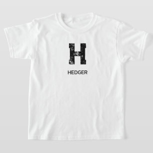 モノトーン シンプル モノグラム 名前イニシャル 白 Tシャツ