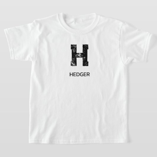 モノトーン シンプル モノグラム 名前イニシャル 白 Tシャツ (レイダウン)