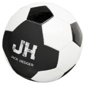 モノトーン シンプル 二文字 モノグラム 名前 ブラック サッカーボール (3/4)