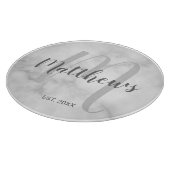 モノパーソナライズされたグラムとファミリ名大理石 カッティングボード (角)